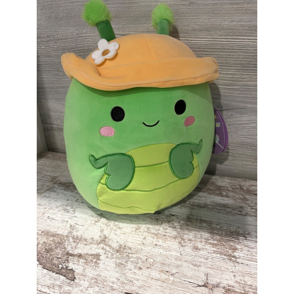 Squishmallows Trenton the Grasshopper 8‎ Inch Plush Green Easter Spring Sun Hat